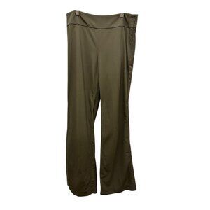 Ann Taylor Womens Olive Green Straight-Leg Pants Size 4 Side Zip Lightweight